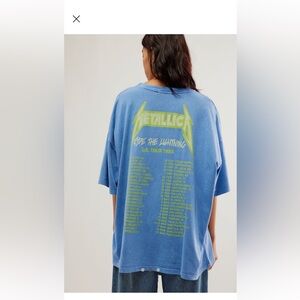 Free People Blue Metallica Tour T-Shirt